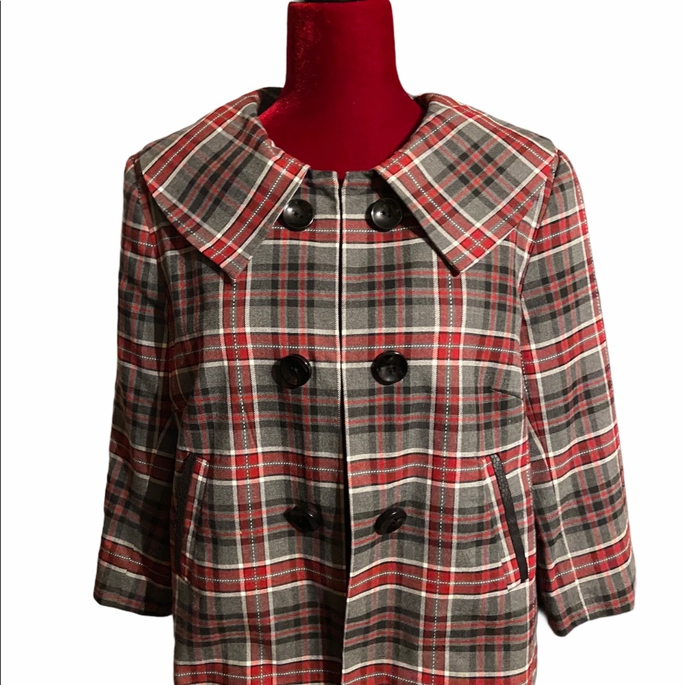 Kim Rogers ladies double breasted jacket, plaid